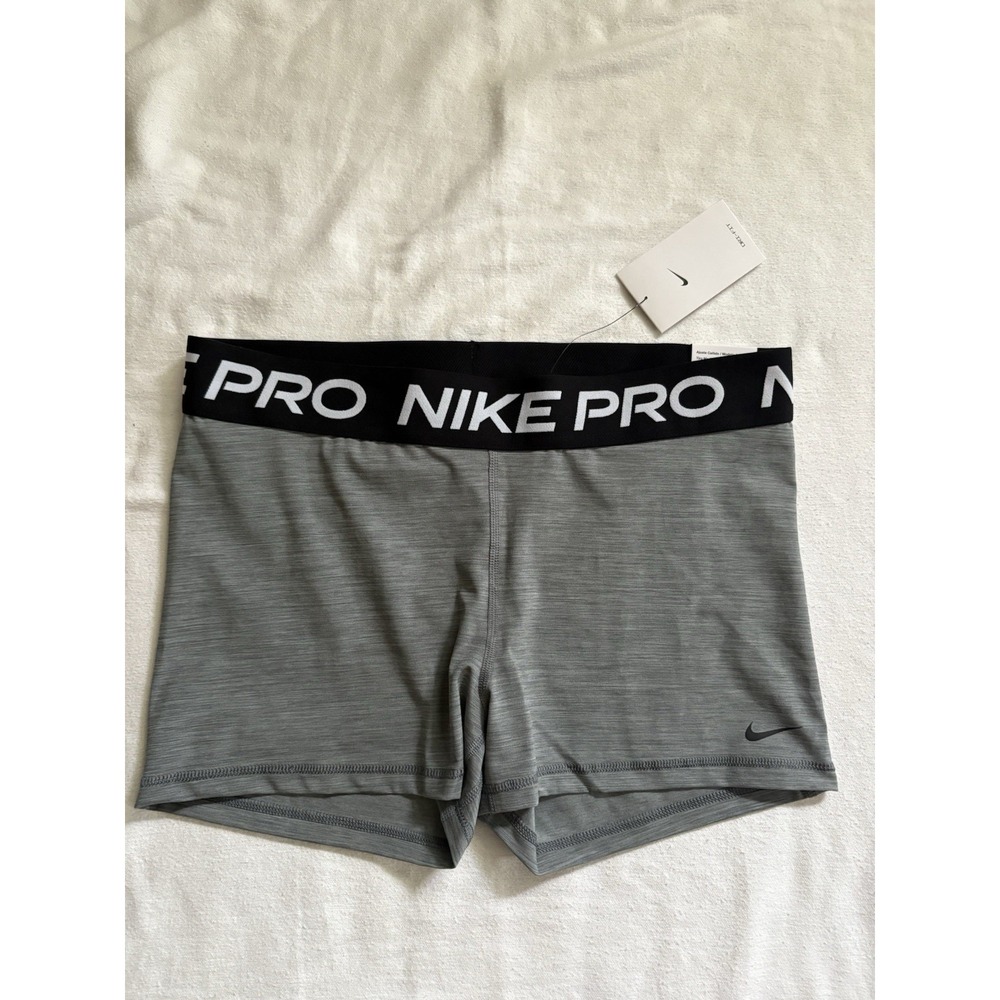 NEW Nike Pro 3" Training Shorts, Smoke Grey/Black Women's Size Xlarge CZ9857-084